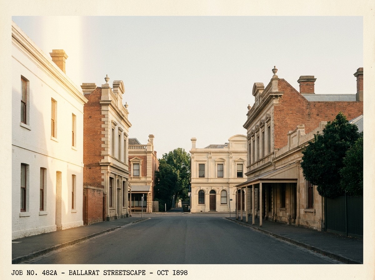 Goldfields-era brick streetscape in Ballarat