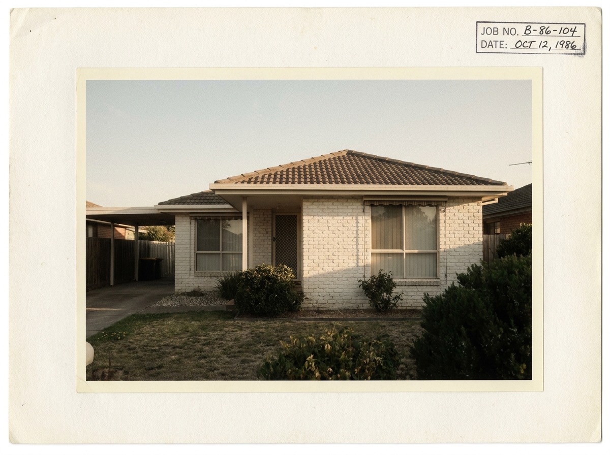 Limewashed brick facade on a Ballarat home